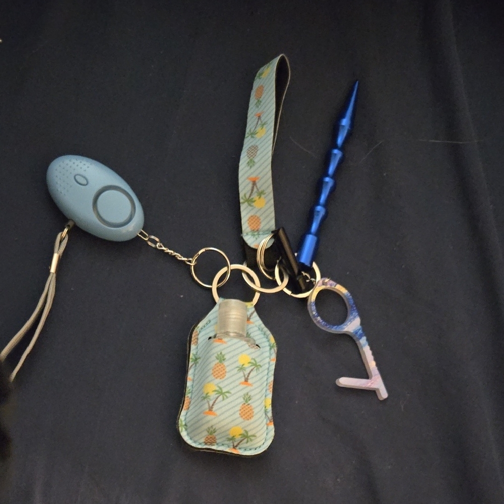 Floral Keychain Set with Safety Alarm